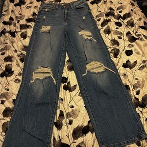 SO Distressed Baggie Blue Jeans